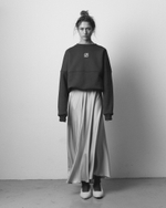 Silk A-line Skirt Silver