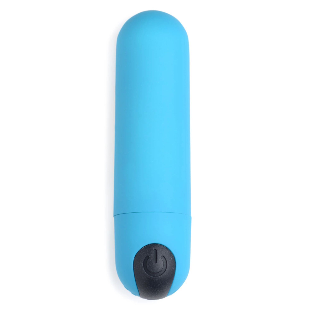 Голубая вибропуля с пультом ДУ 21X Vibrating Bullet with Remote Control (Цвет: голубой)