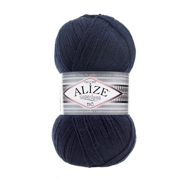 Пряжа Alize (Ализе) Superlana TIG / уп.5 мот. по 100 г, 570м, 58 темно-синий