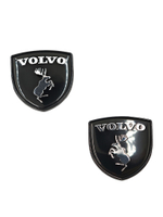 Наклейки Volvo Щит металлические чёрные объемные (шильдик Вольво щит, 3,8х3,8 см). 2 шт в комплекте. Чёрные с лого