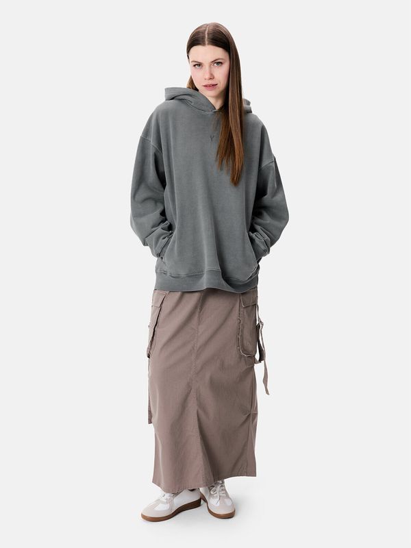 Худи «Y» Garment Dyed оливковое - фото 3