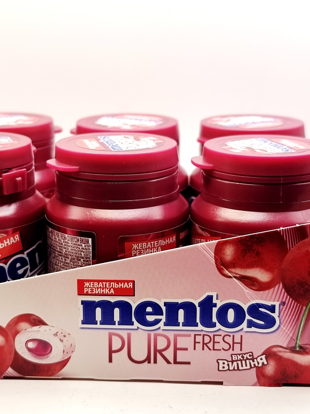 Mentos жевательная резинка Pure fresh Вишня, без сахара, (54х6) 324 г