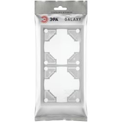 Рамка для розеток и выключателей ЭРА Galaxy 15-5002-03 на 2 поста алюминий | Эра Galaxy