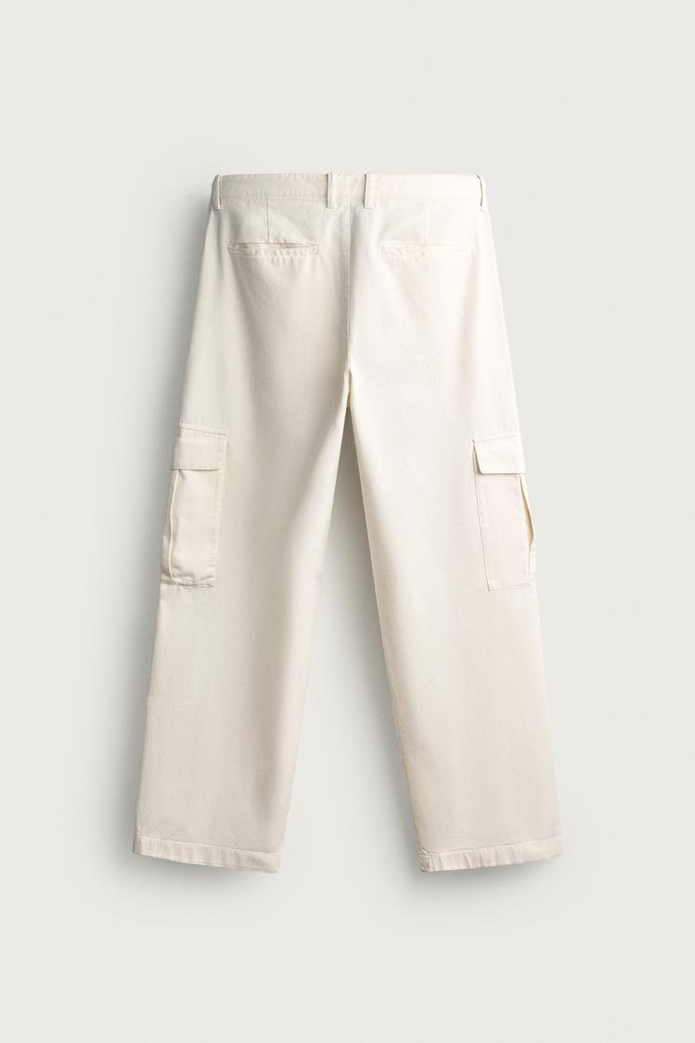 ZARA БРЮКИ КАРГО RELAXED FIT, ЖЕЛТОВАТО-БЕЛЫЙ