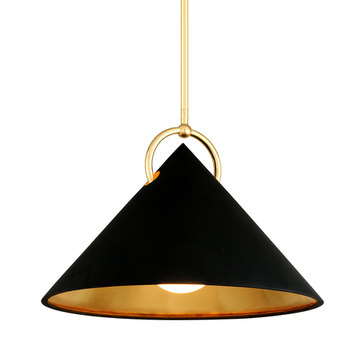 Corbett Charm Pendant, 58 cm, Gold Leaf