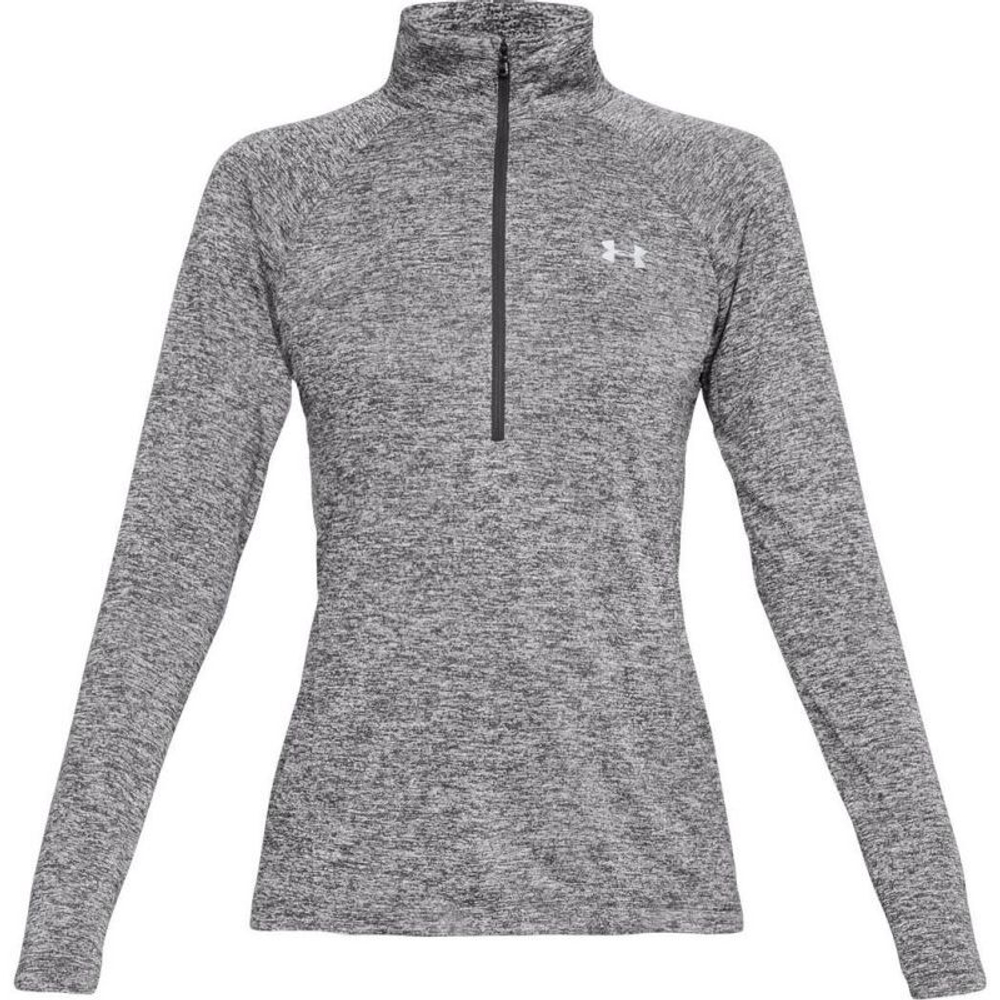 Женская теннисная футболка (dł. Рукава) Under Armour Tech 1/2 Zip-Twist - black
