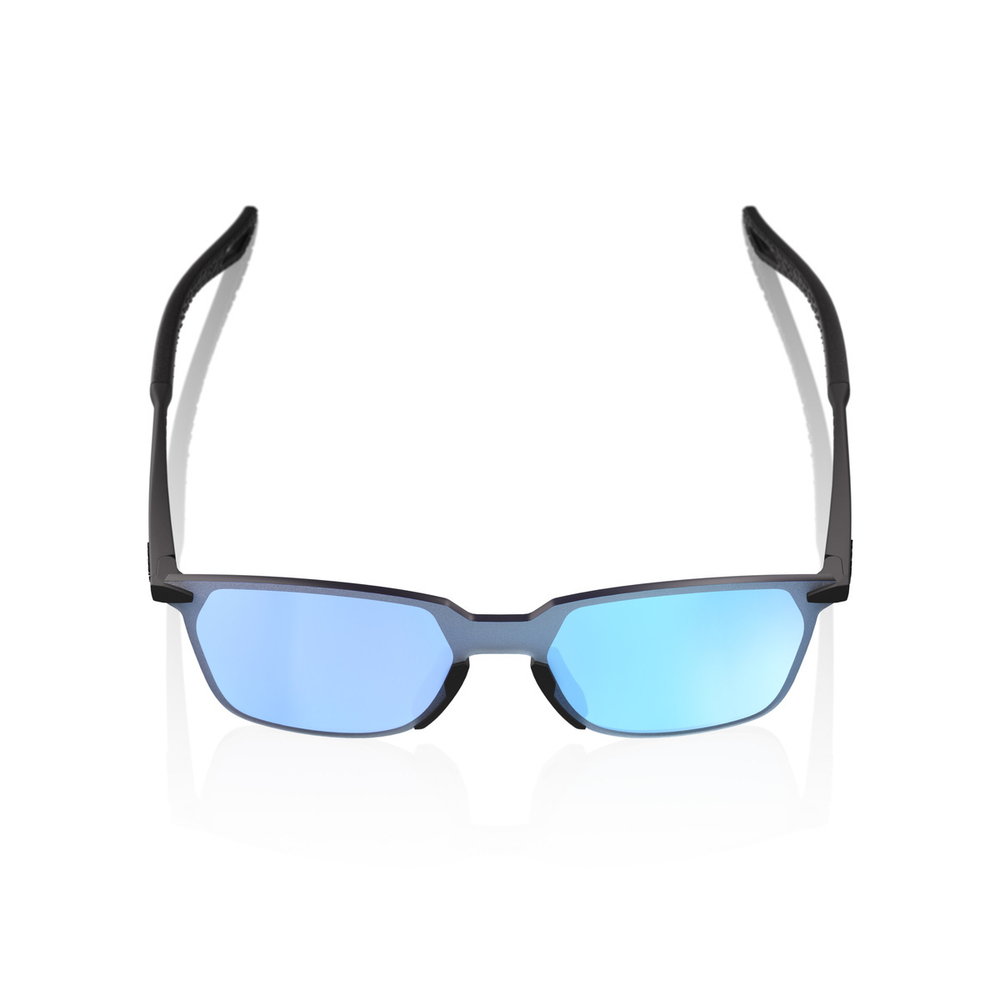 Спортивные очки 100% LEGERE SQUARE Soft Tact Black - HiPER Blue Mirror Lens