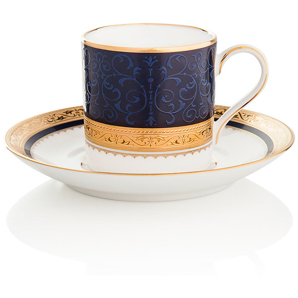Чашка кофейная с блюдцем Noritake Одесса Кобальт золотой кант 90мл
