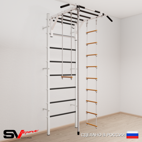 Шведская стенка Sv Sport усиленная 636 (Турник рукоход/Канат/Лестница/Трапеция)