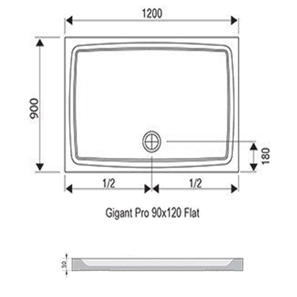 Душевой поддон из искусственного камня Ravak Gigant Pro 120x90 Flat XA03G711010 Белый