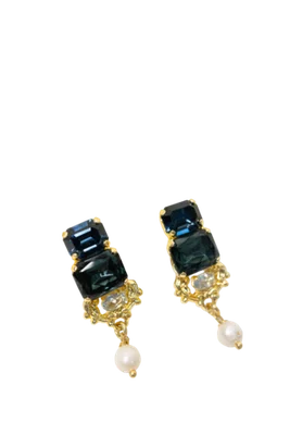 Серьги клипсы Имперский синий