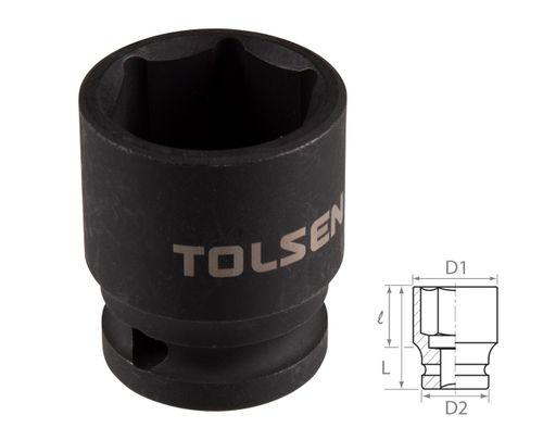 TOLSEN (TT18224) Головка торцевая ударная шестигранная 1/2", 24 мм