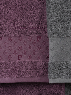 AST00047 PIERRE CARDIN HOME Набор 2 халата 2 полот. для лица 50х90 2 для тела 70х140 жаккарда с логотипом сирень-серый