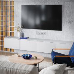 Накладка для розетки TV+RJ45 кат. 6 Voltum S70 (серый) VLS002716