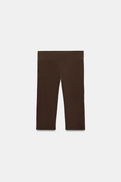 ZARA ЛЕГИНСЫ КАПРИ С ЛАМПАСАМИ, ТЕМНО-КОРИЧНЕВЫЙ
