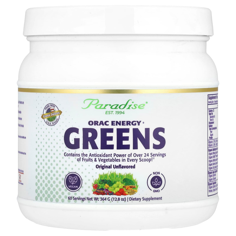 Paradise Herbs, ORAC Energy® Greens, зелень, оригинальная добавка с нейтральным вкусом, 364 г (12,8 унции)