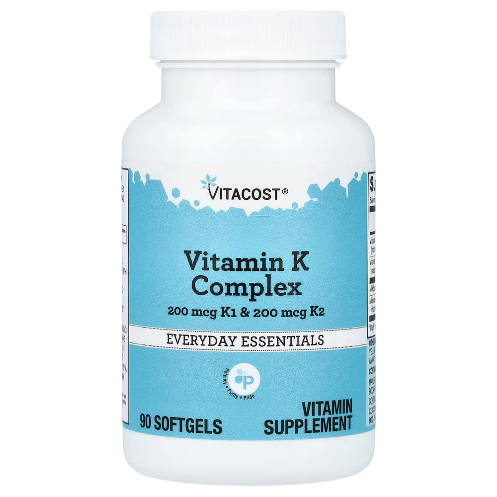 Vitacost, комплекс с витамином К, 90 капсул