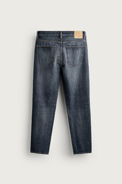 ZARA УКОРОЧЕННЫЕ ДЖИНСЫ SLIM FIT, МОРСКОЙ СИНИЙ