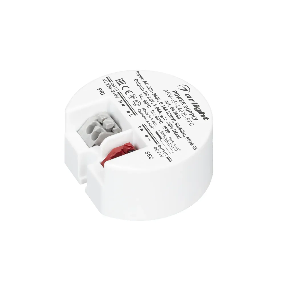 Блок питания ARV-SP-24025-PFC (24V, 1A, 25W) (Arlight, IP20 Пластик, 5 лет) Блок питания ARV-SP-24025-PFC (24V, 1A, 25W) (Arlight, IP20 Пластик, 5 лет)