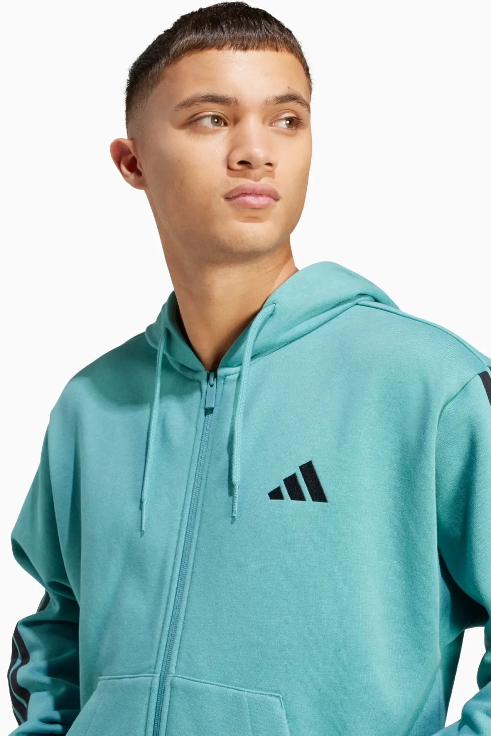 Кофта adidas Essentials 3-Stripes Fleece - бирюзовый