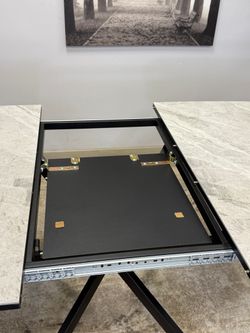 Стол Kenner BR1300, черный/керамика ITALIAN MIDDLE GRAY арт.170193
