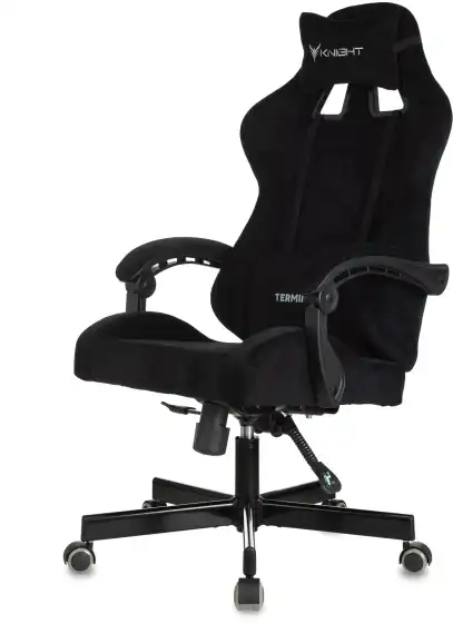 Кресло игровое Knight Terminator черный Light-20 с подголов. крестов. металл