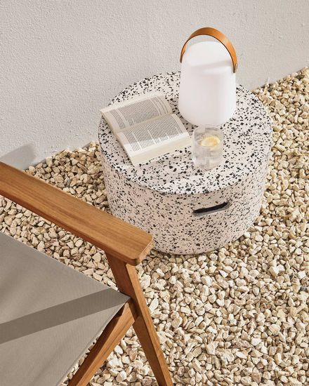 Журнальный столик Jenell terrazzo белый, Ø 52 см