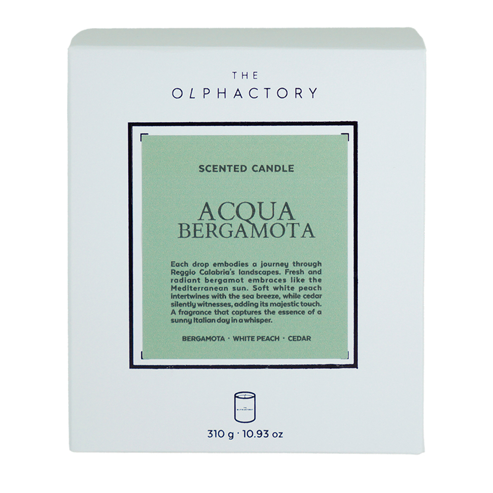 Свеча ароматическая 60ч Ambientair The Olphactory White Insignia Acqua Bergamota