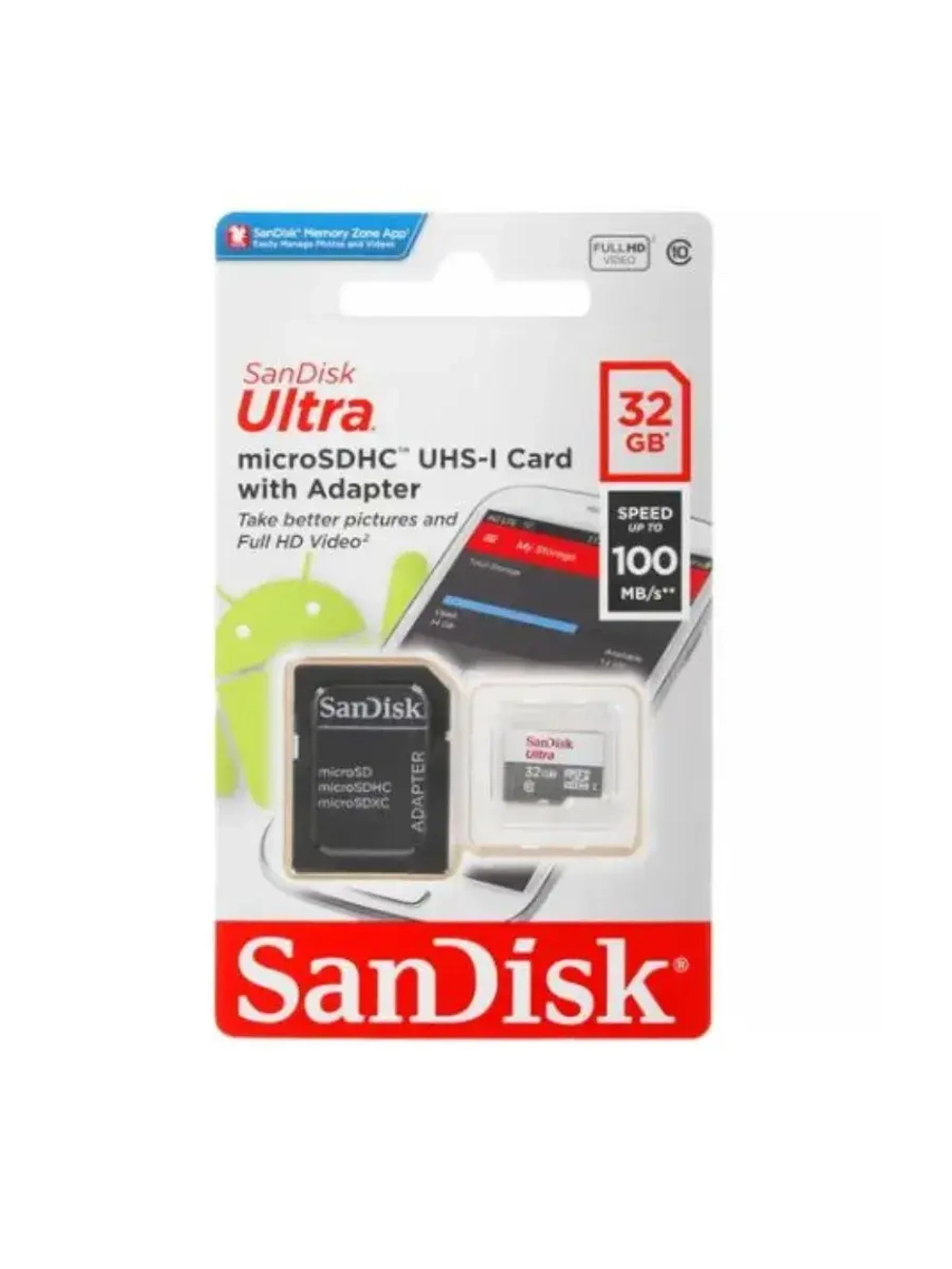 Карта памяти Ultra SDSQUNR-032G-GN3MA microSDHC 32 ГБ