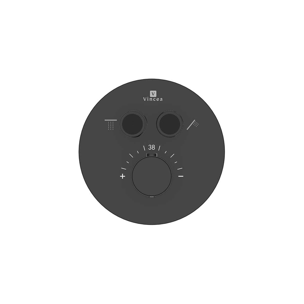 Душевой комплект Vincea Инспаер (Inspire) VSFW-3I22MT2MB встраиваемый, термостатический, двухрежимный, черный