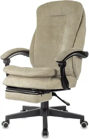 Кресло руководителя Бюрократ T-9950MSG-F Fabric песочный Light-21 крестов. пластик подст.для ног
