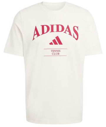 Мужская теннисная футболка Adidas Heritage Graphic Club - chalk white/power red