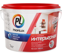 Краска для стен и потолков акриловая Profilux PL-07А матовая супербелая