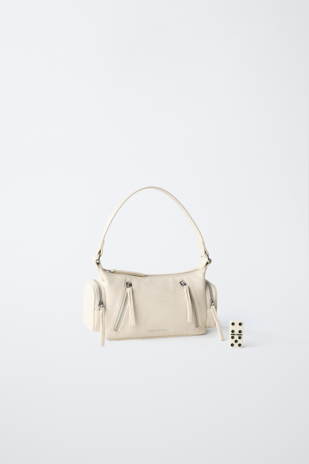 ZARA СУМКА НА МОЛНИИ, ЭКРЮ