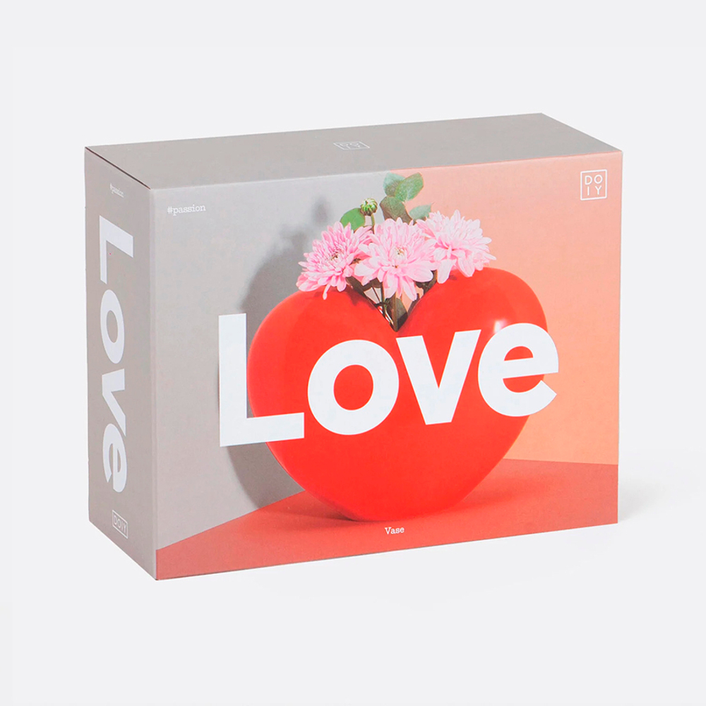 Ваза для цветов love, 15,5 см, красная