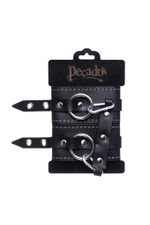 Оковы двухслойные с белой строчкой Pecado черные
