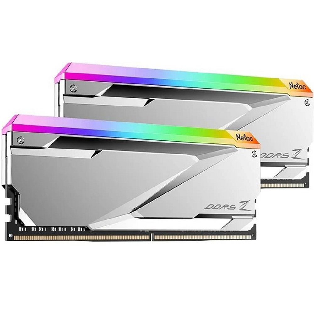 Оперативная память DIMM DDR5 32Gb, 6600Mhz, 2x16Gb, Netac Z RGB Silver (NTZED5P66DP-32S)