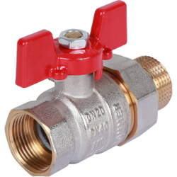 ROMMER Шаровой кран с американкой   3/4" ВН/НР, ручка бабочка