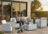 Keter Комплект мебели Сканди Форма (Scandi Forma set with 3 seater sofa and storage box jute table Ash grey & Storm Grey) св.серый — фото 3