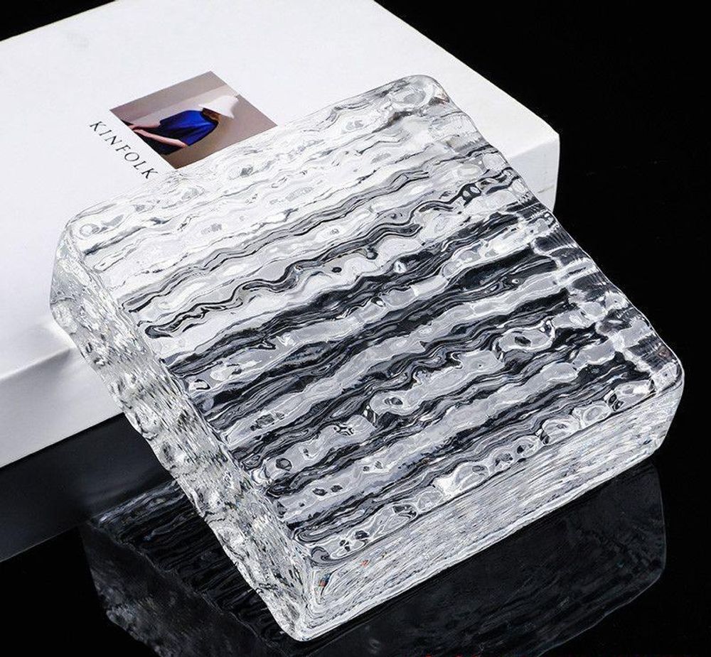 Стеклянный кирпич Glassio Waterfall (Водопад) бесцветный 150х150х50 мм