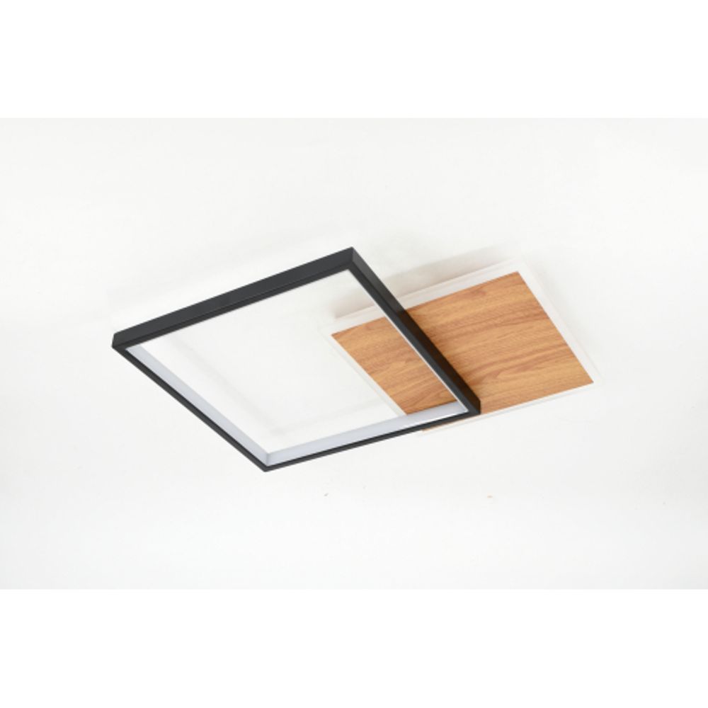 Светильник потолочный светодиодный ЭРА Модерн Ferre CLL-1-60-RC BK+Wood с ДУ 3K-6,5К черный-дерево | Светильники SPB-6 с ДУ