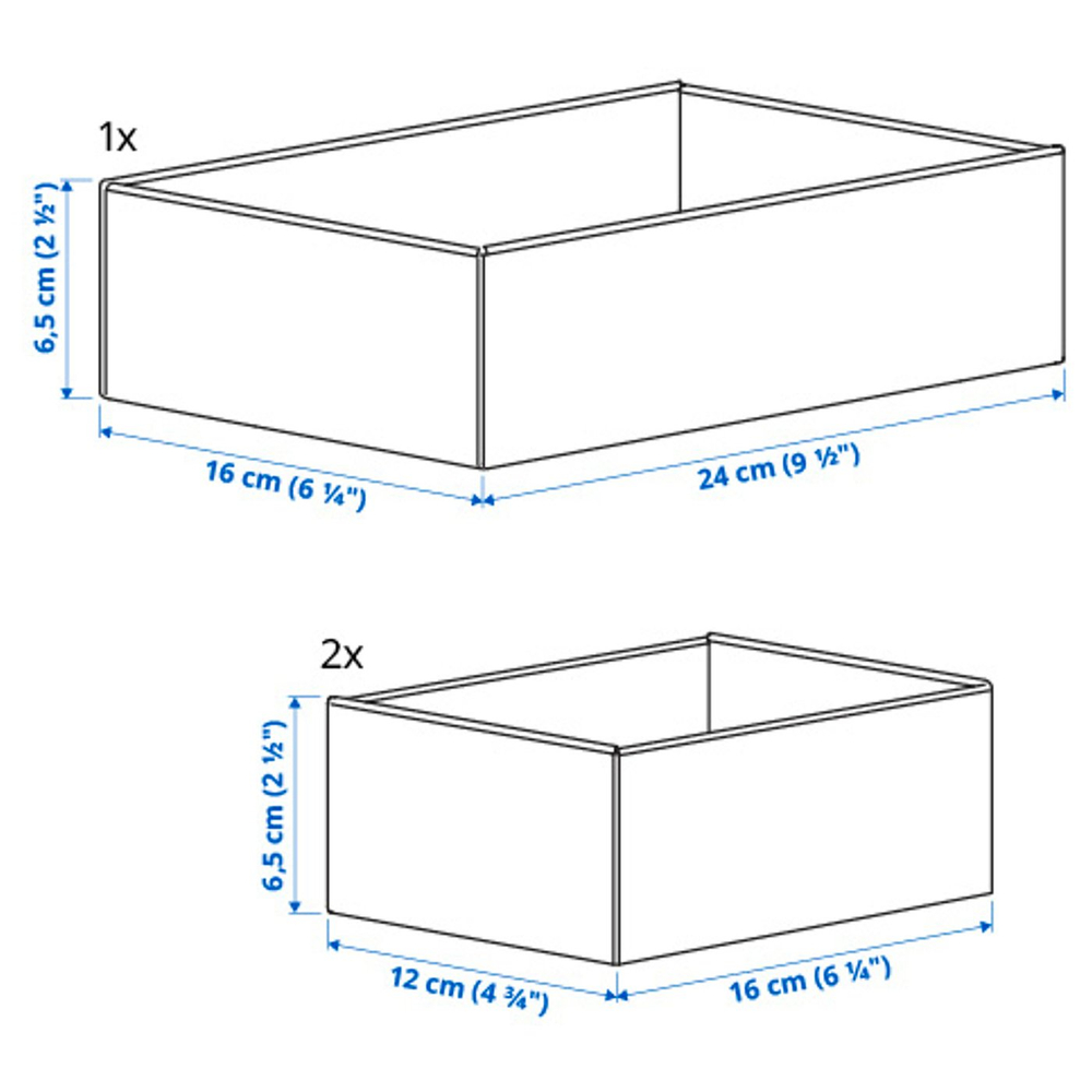 IKEA UPPDATERA  (ИКЕА УППДАТЕРА)  -  Коробка, 3 шт. - серый