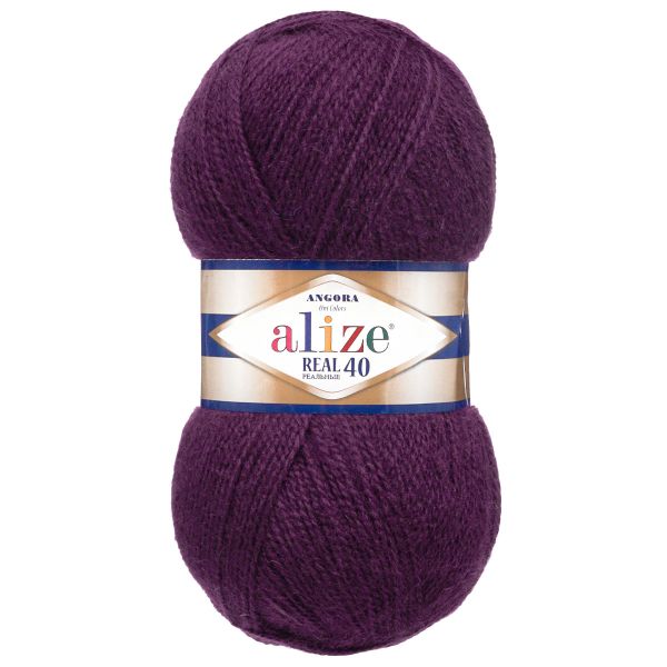 Пряжа Alize (Ализе) Angora Real 40 / уп.5 мот. по 100 г, 430м, 111 сливовый A