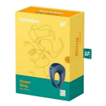 Синее эрекционное кольцо 2,5см с вибрацией Satisfyer Power Ring
