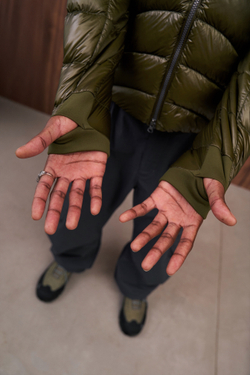 Куртка Nothomme Blue Ultra-Lightweight Water-Repellent Baffled Down Jacket "Orange To Their Cart"