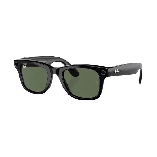 Умные очки Ray-Ban Wayfarer Shiny Black / G-15 Green, 150-50 (RW4006)