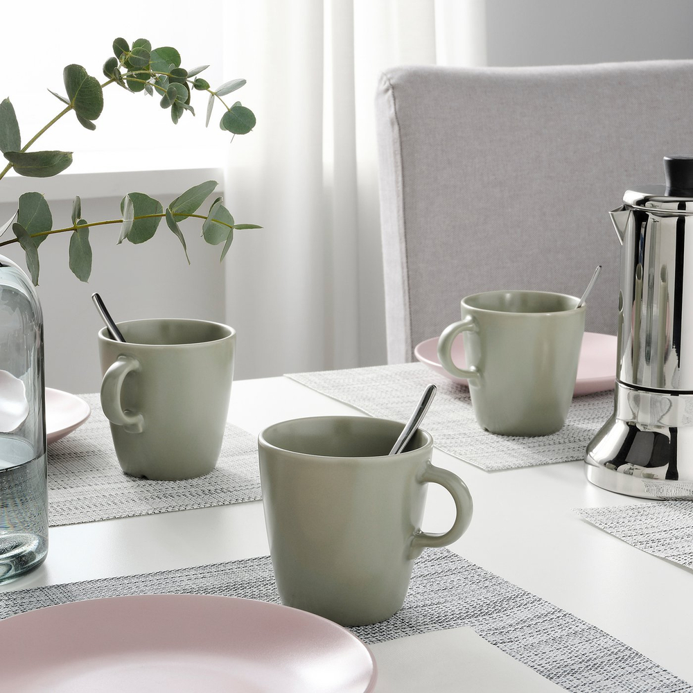 IKEA FÄRGKLAR  (ИКЕА ФЭРГКЛАР)  -  Кружка - матовый зелёный 37 сл