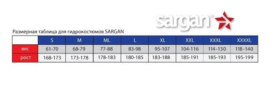 Гидрокостюм Sargan Utrish 2.0 Long men 3 mm
