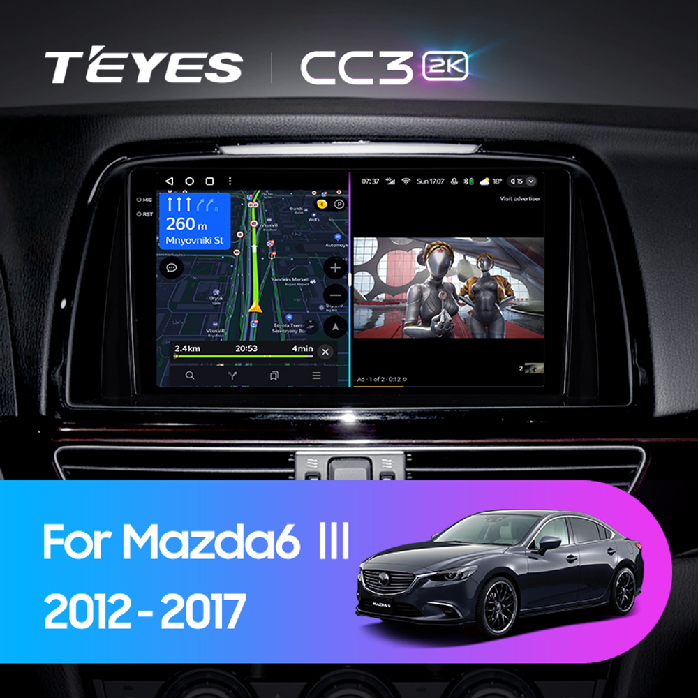 Teyes CC3 2K 9"для Mazda 6 III 2012-2017