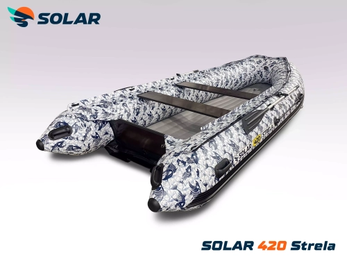 Лодка надувная моторная solar-420 strela jet tunnel